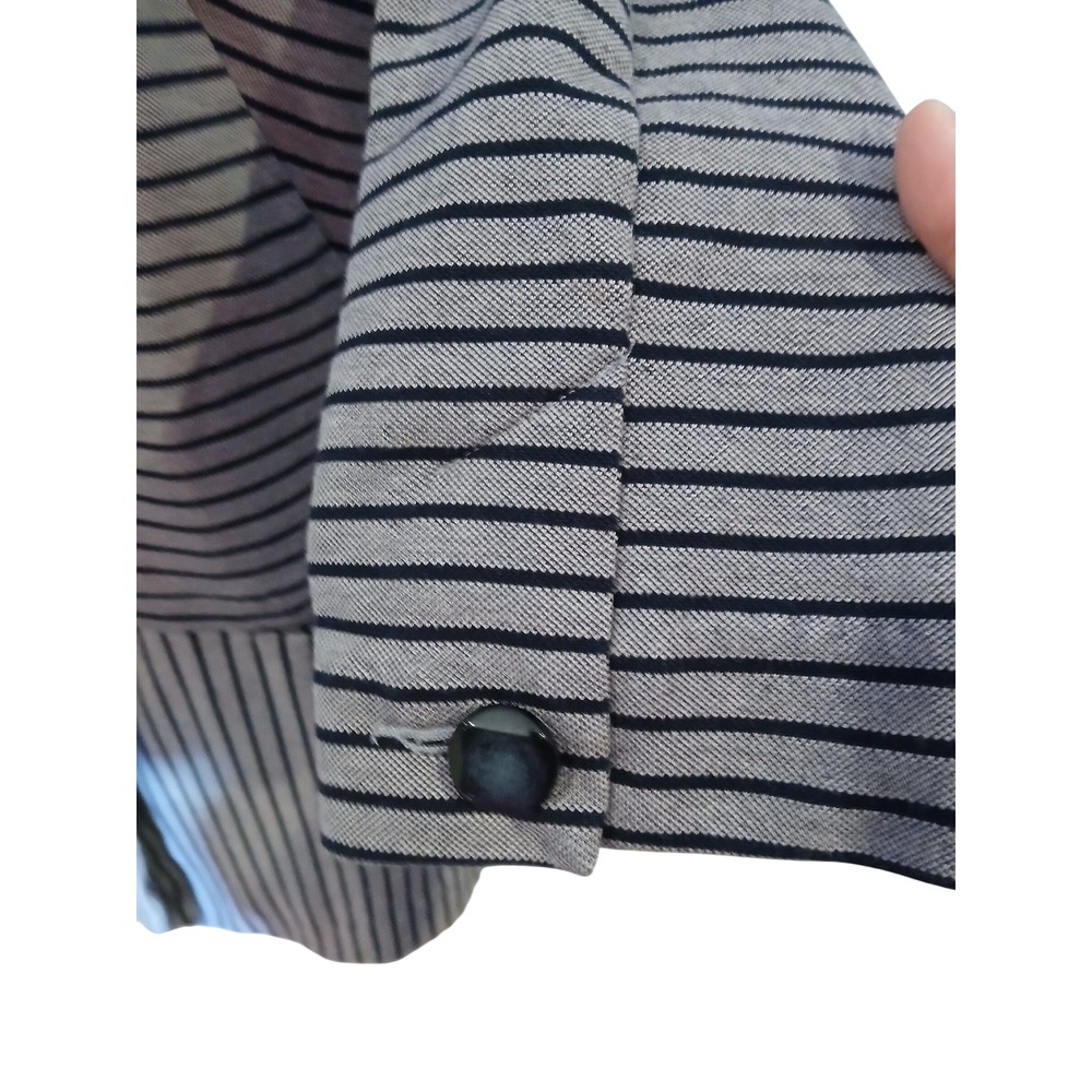 Cabi Blue Striped Stand Collar Jacket  Womans blazer Medium Minimalist Office - Picture 3 of 14